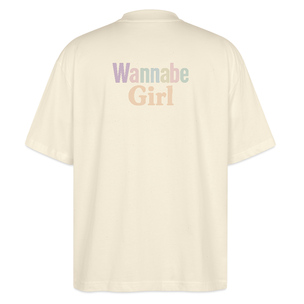 Oversized Shirt "Herz Wannabe Girl" - Weißgrau