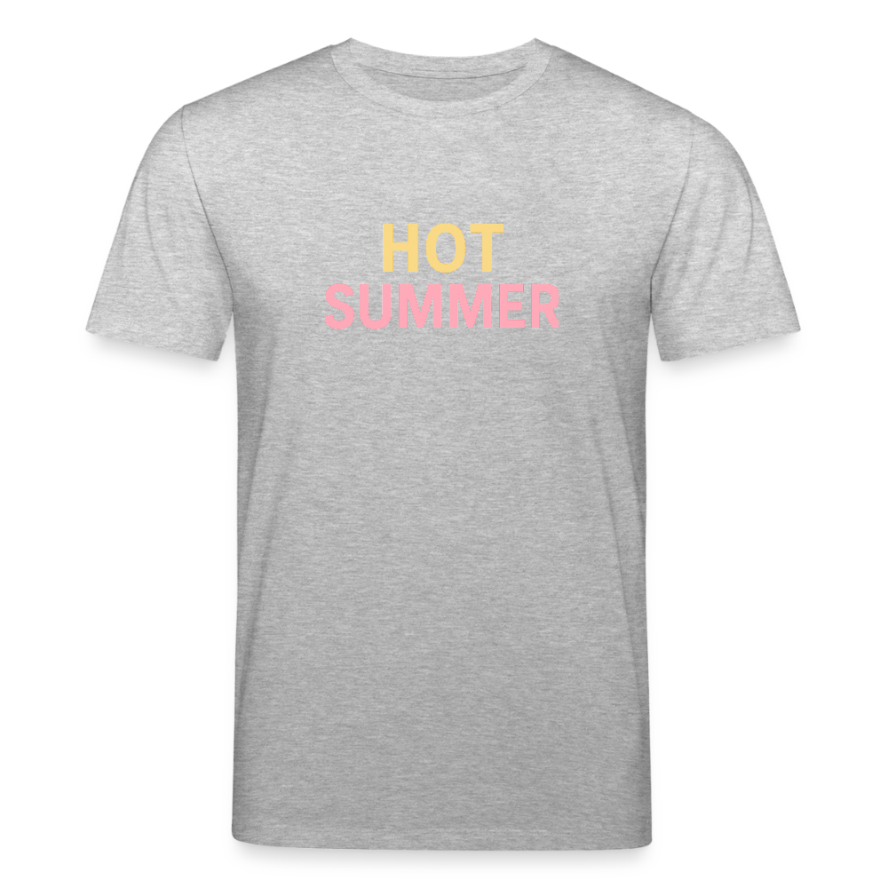 Unisex Bio-T-Shirt "hot summer" - Grau meliert