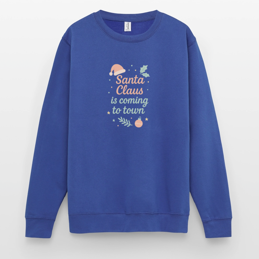 Unisex Pullover "Santa Claus is coming to town" - Royalblau