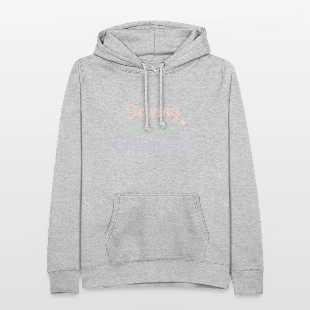 Frauen Hoodie "Driving home for Christmas" - Hellgrau meliert