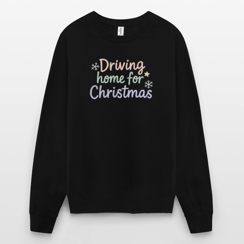 Unisex Pullover "Driving home for Christmas" - Schwarz