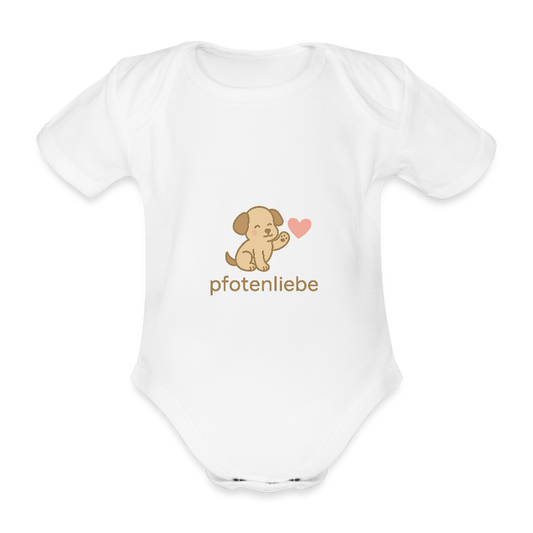 Baby Bio-Kurzarm-Body "Hund" - Weiß