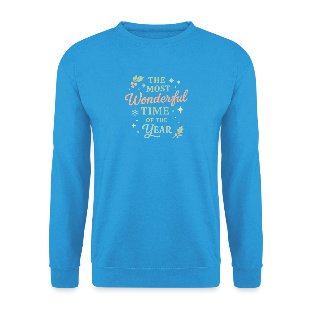 Unisex Pullover "The Most Wonderful Time" - Meeresblau