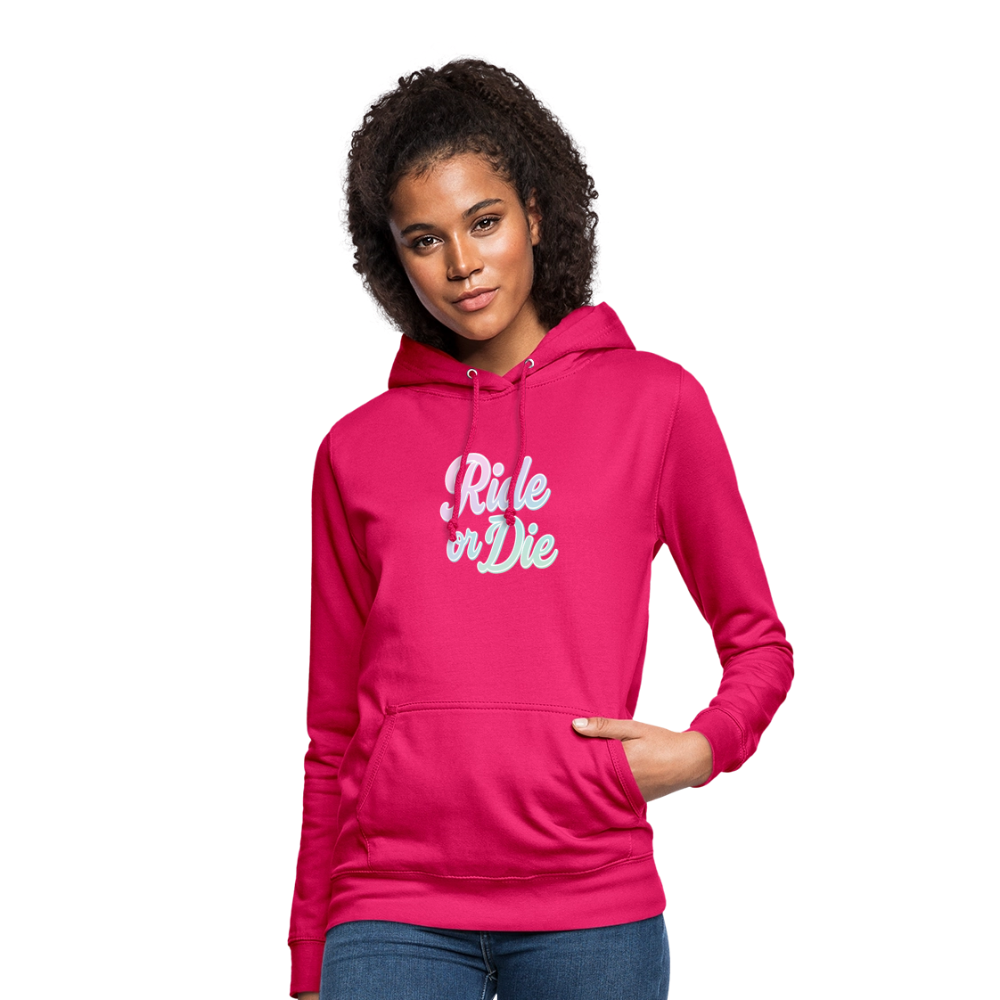 Frauen Hoodie "Ride or Die" - dunkles Pink