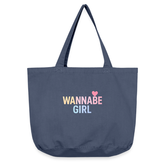 Vintage-Washed Shopper "Wannabe Girl" - Vintage Denim