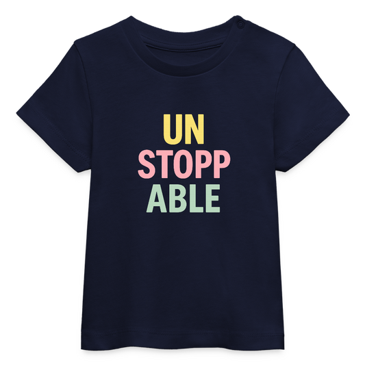 Baby Bio-T-Shirt "unstoppable" - Navy