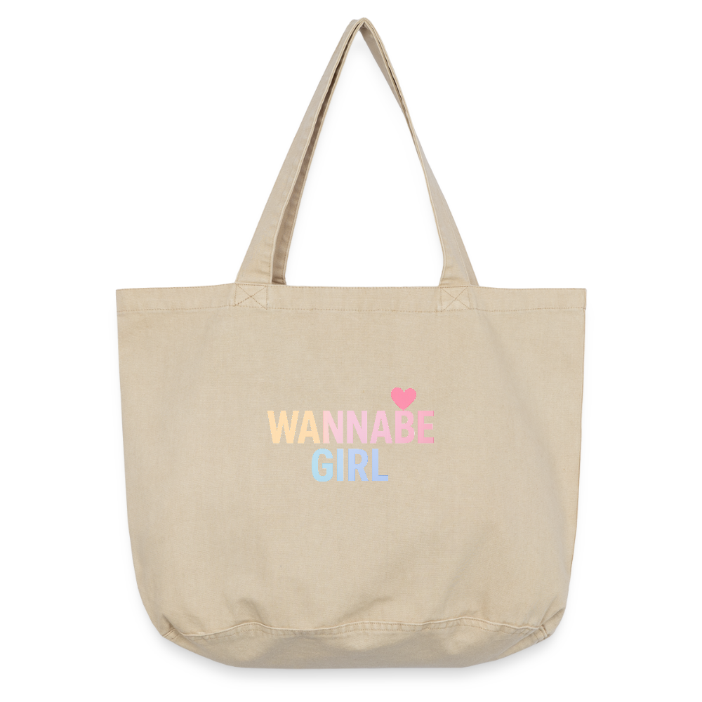 Vintage-Washed Shopper "Wannabe Girl" - Vintage Sand 