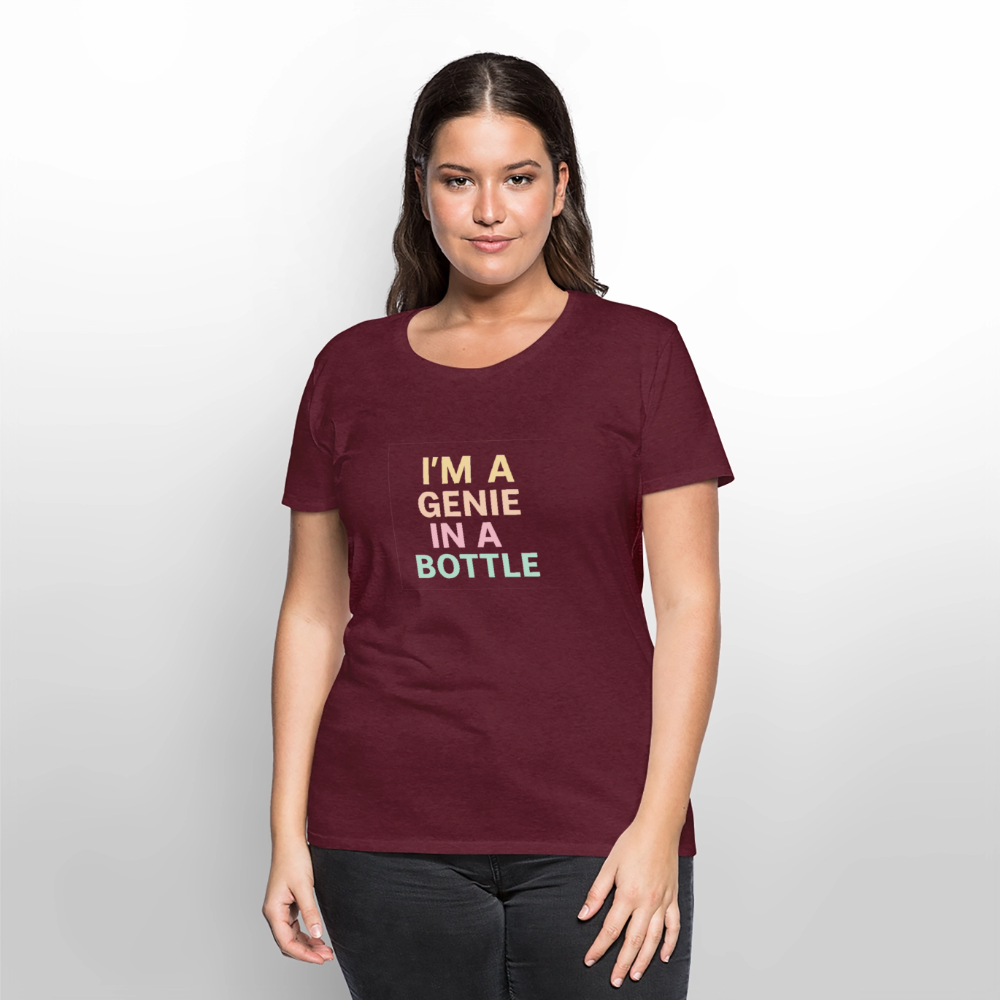 Frauen Premium T-Shirt "genie in a bottle" - Burgunderrot