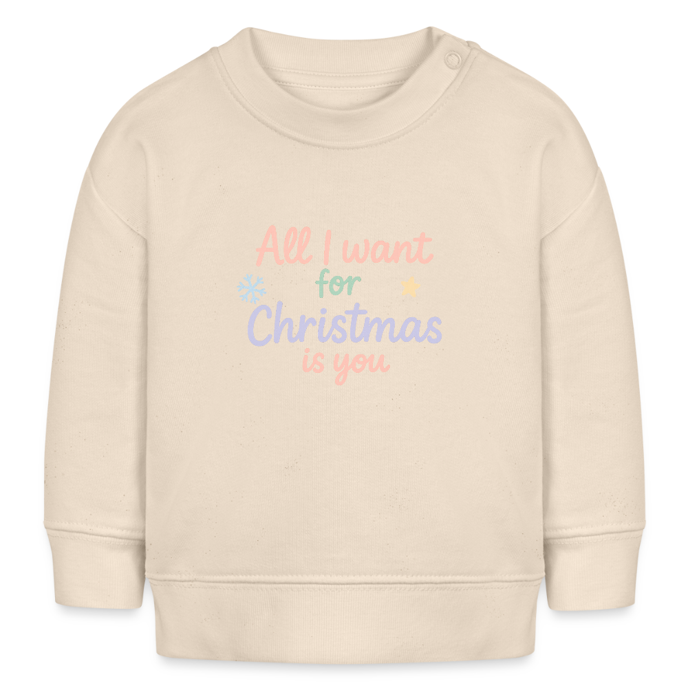 Bio-Sweatshirt "All I want for Christmas is you" - Weißgrau