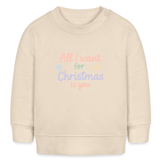 Bio-Sweatshirt "All I want for Christmas is you" - Weißgrau