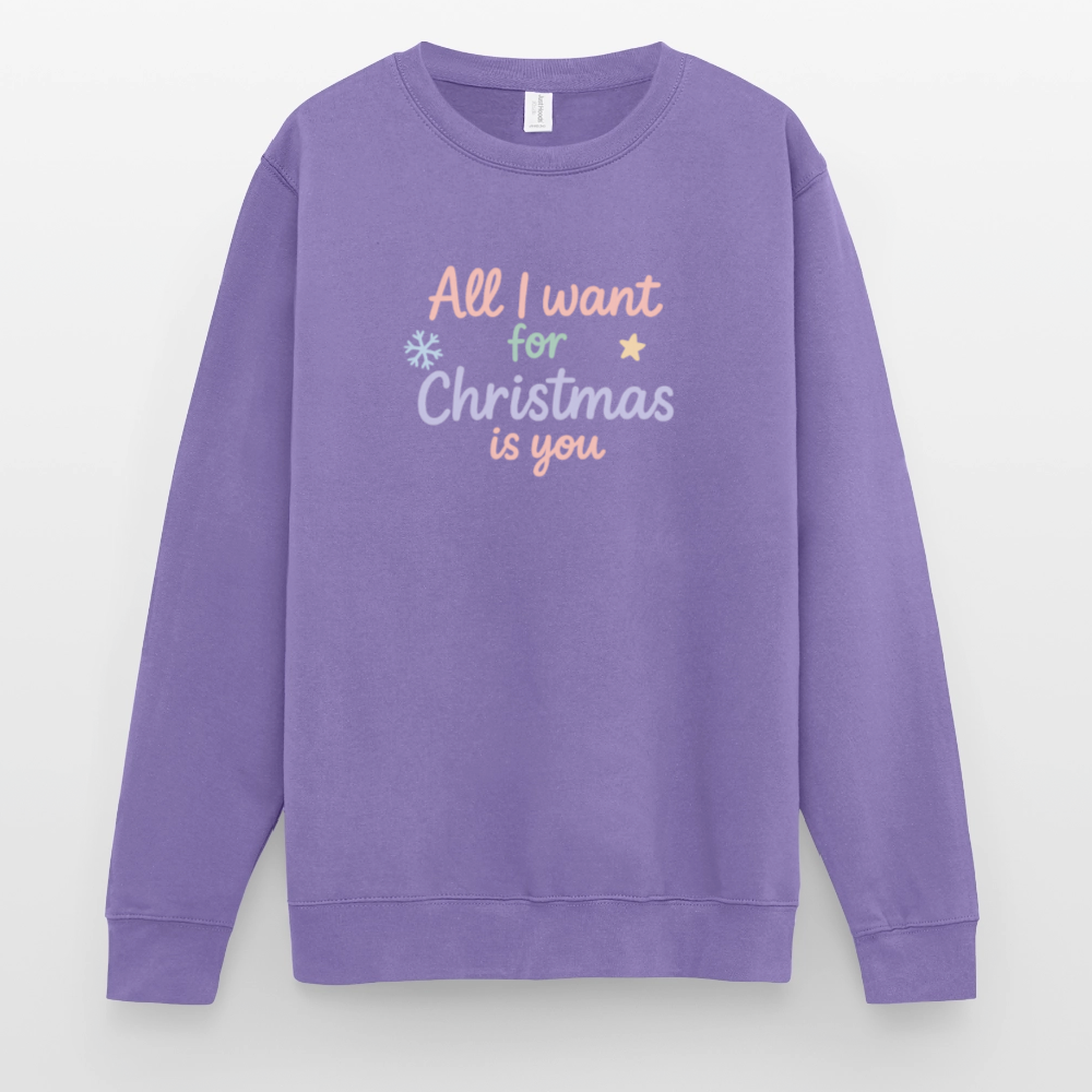 Unisex Pullover "All I want for Christmas" - Lavendel
