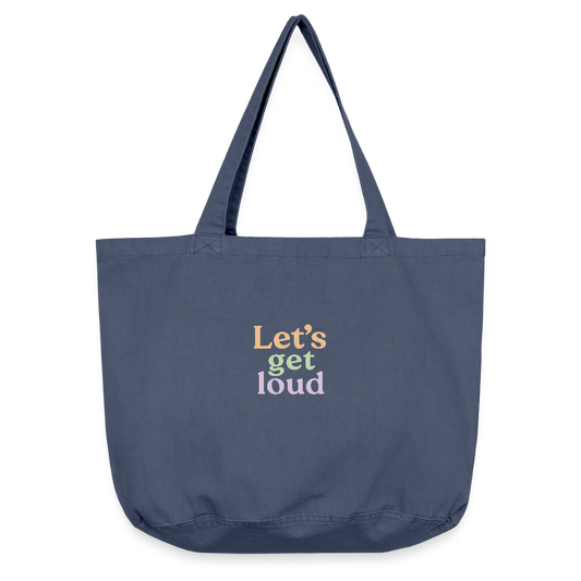 Vintage-Washed Shopper "let's get loud" - Vintage Denim