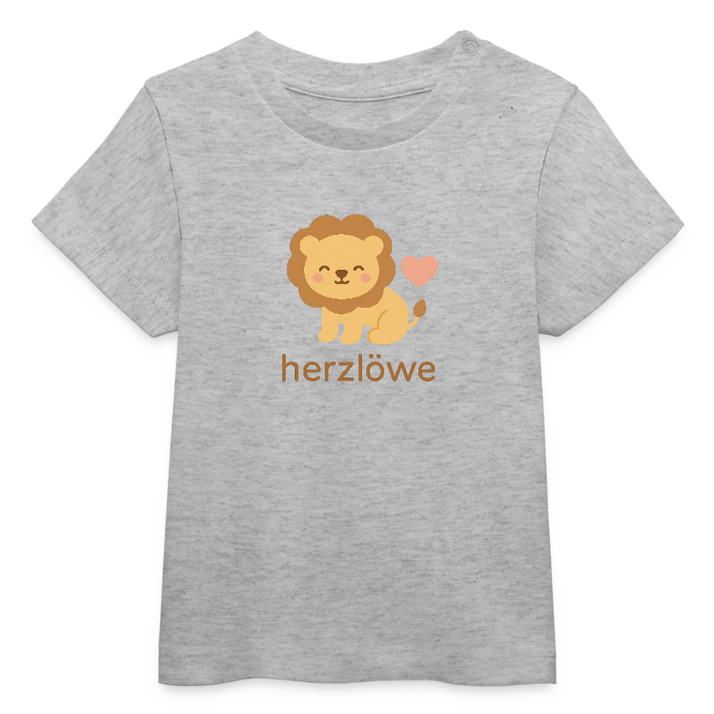 Baby Bio-T-Shirt "Löwe" - Grau meliert