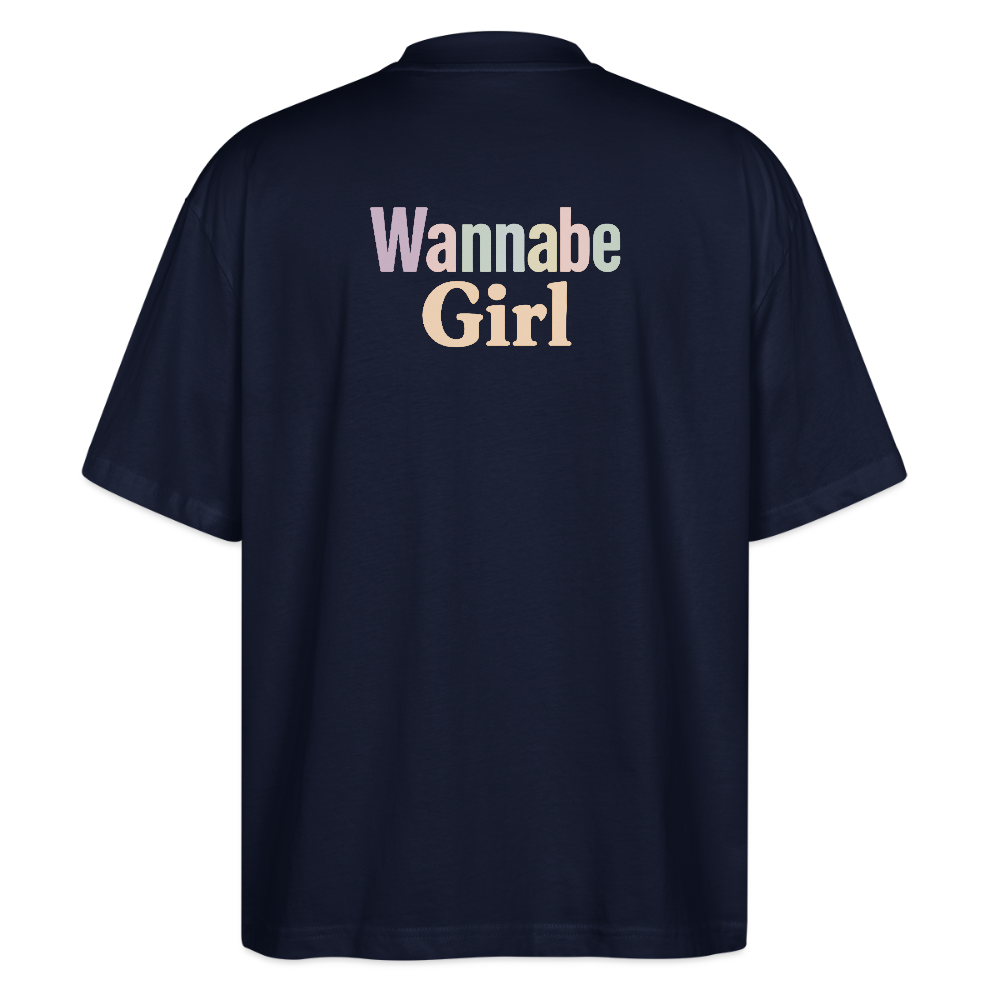 Oversized Shirt "Herz Wannabe Girl" - Navy