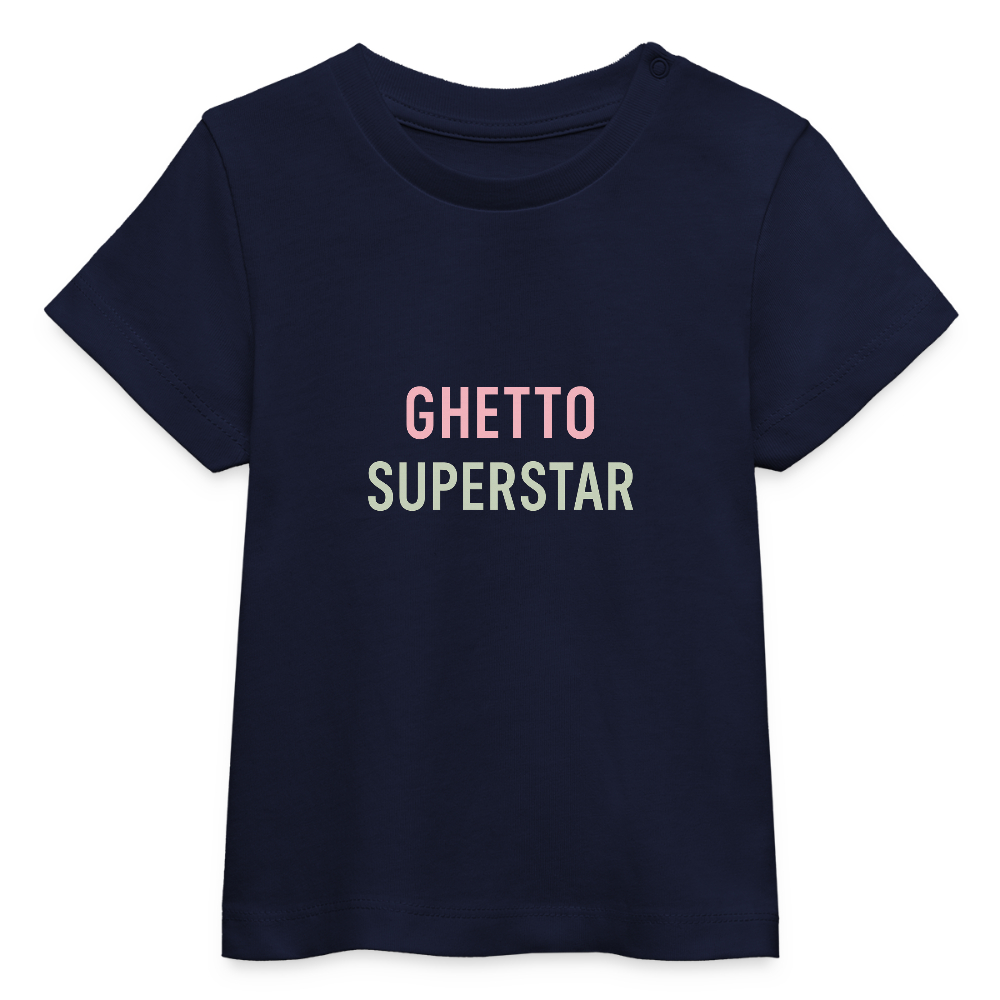 Baby Bio-T-Shirt "ghetto superstar" - Navy
