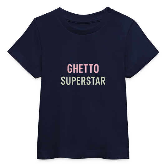 Baby Bio-T-Shirt "ghetto superstar" - Navy