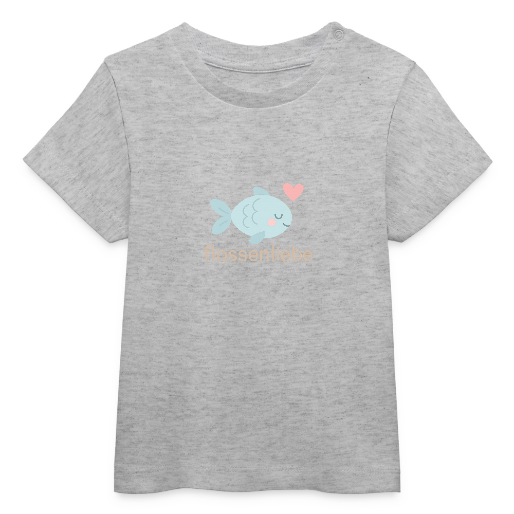 Baby Bio-T-Shirt "Fisch" - Grau meliert