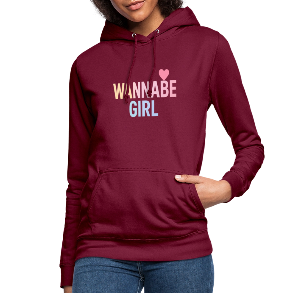 Frauen Hoodie "Wannabe Girl" - Bordeaux