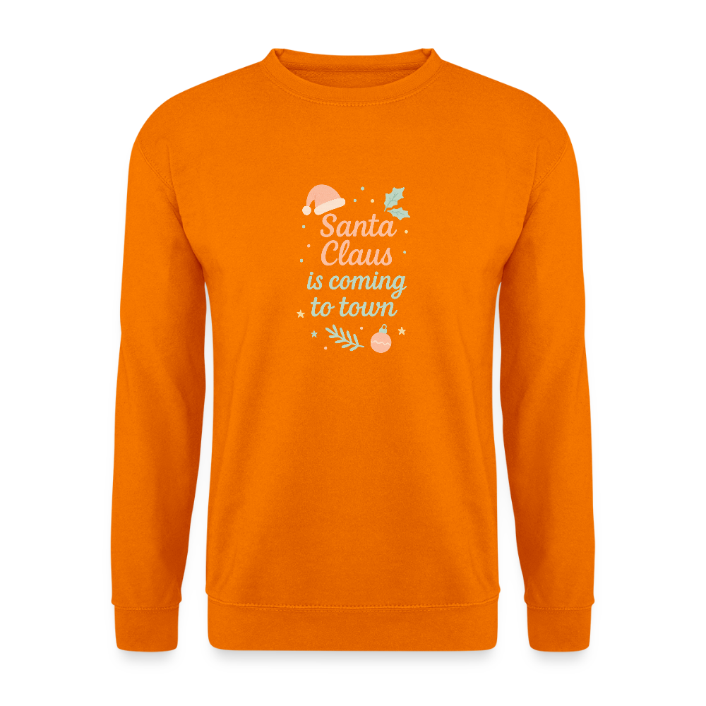 Unisex Pullover "Santa Claus is coming to town" - Orange