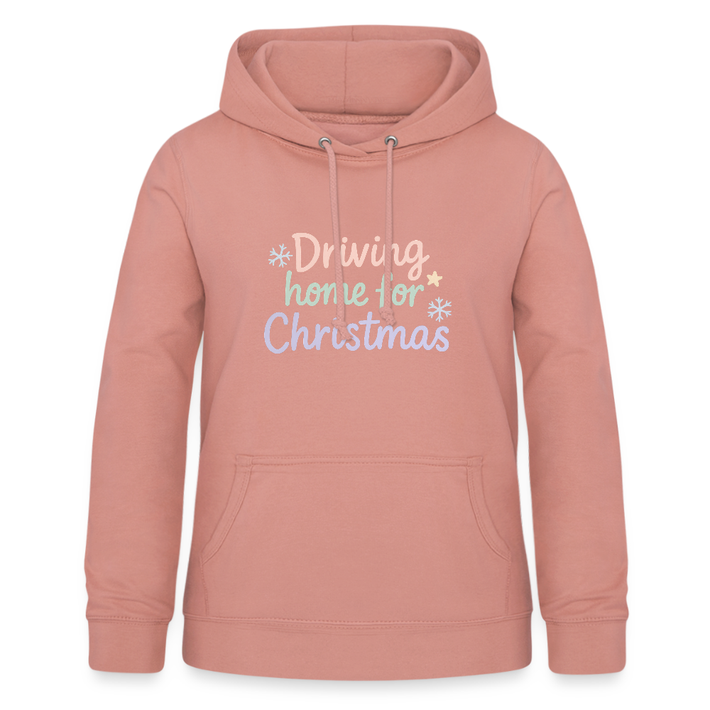 Frauen Hoodie "Driving home for Christmas" - Altrosa