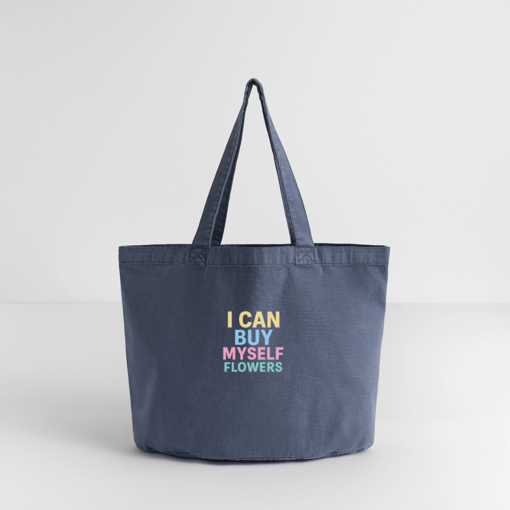 Vintage-Washed Shopper "flowers" - Vintage Denim