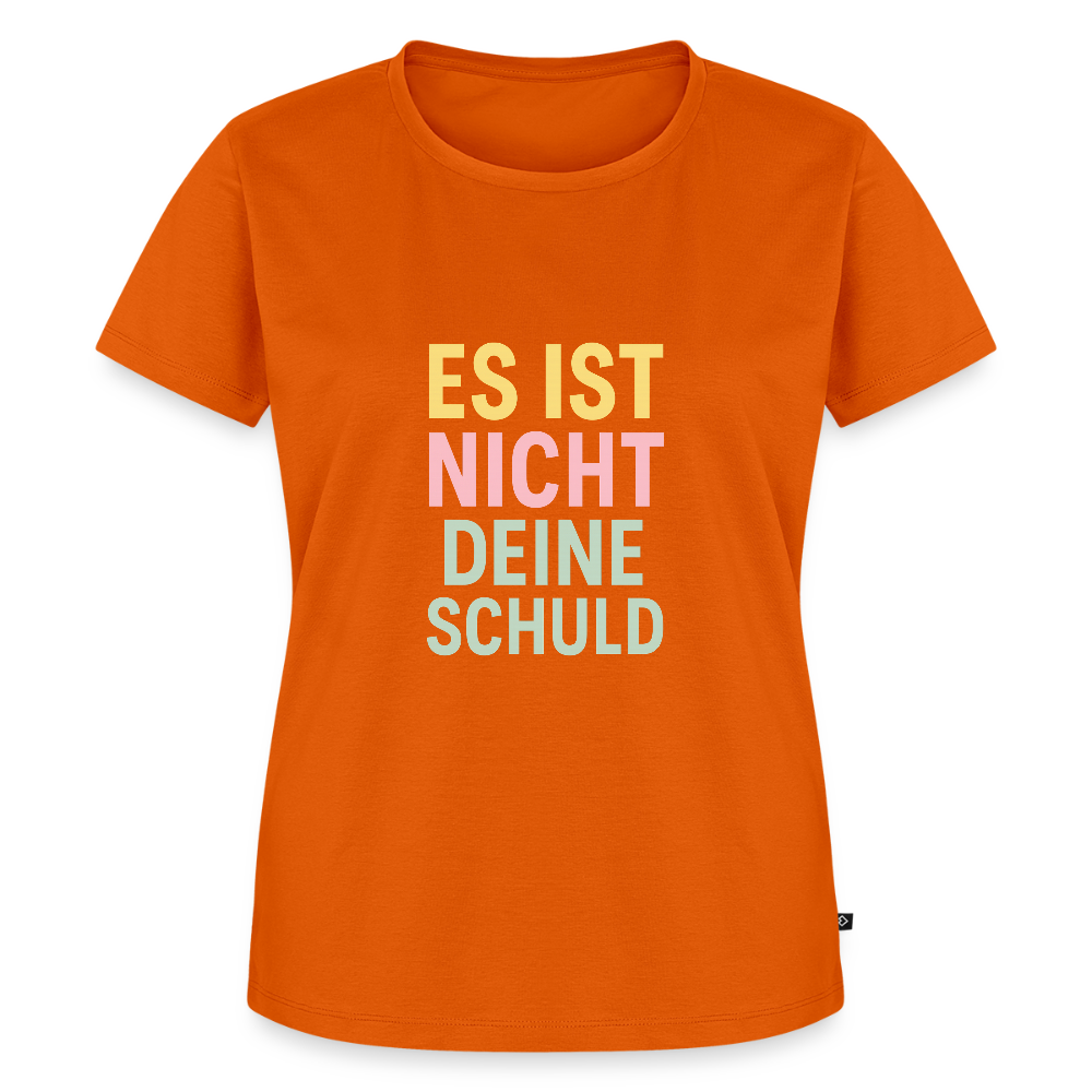 Frauen Premium T-Shirt "nicht deine Schuld" - Orange 
