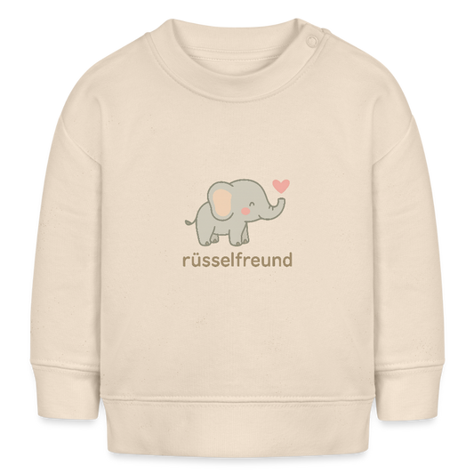 Bio-Sweatshirt "Elefant" - Weißgrau