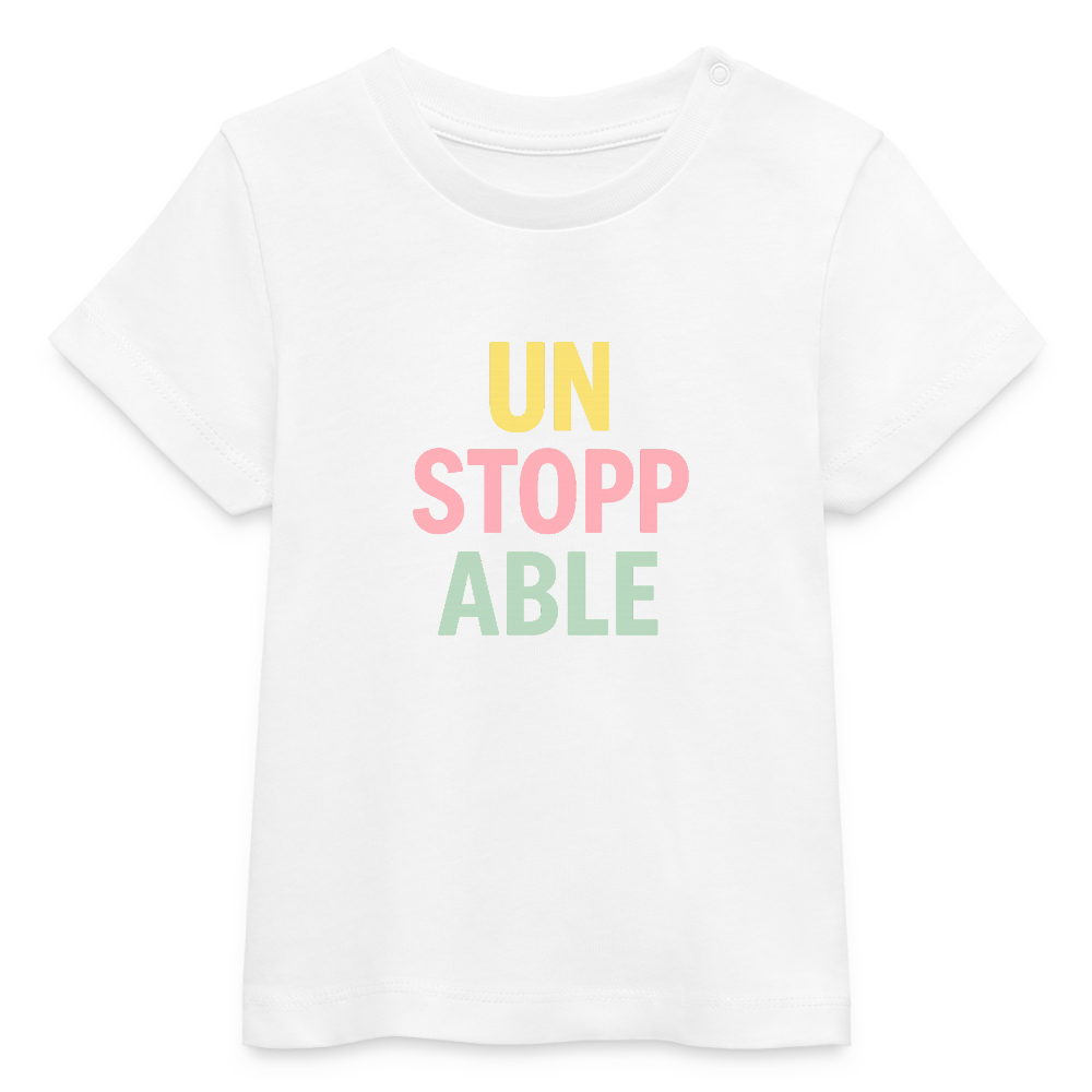Baby Bio-T-Shirt "unstoppable" - Weiß