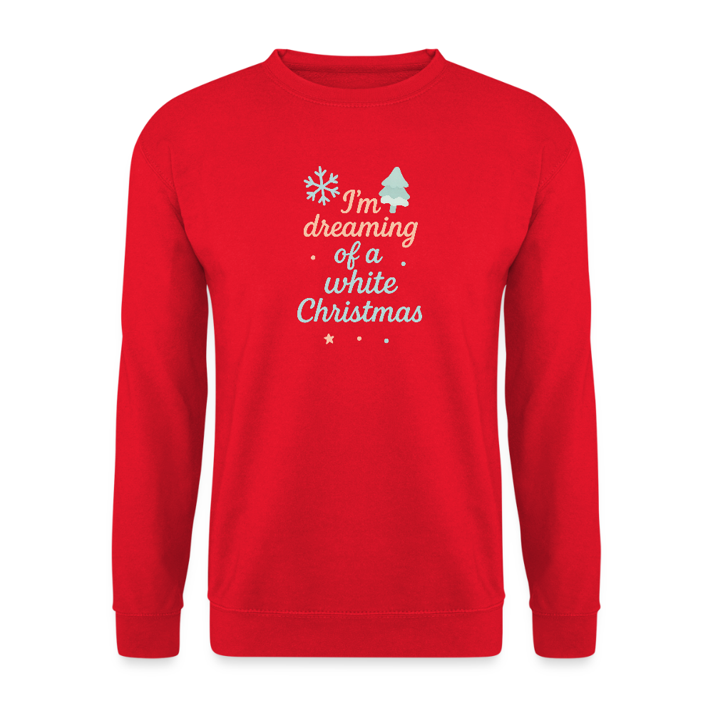 Unisex Pullover "White Christmas" - Rot