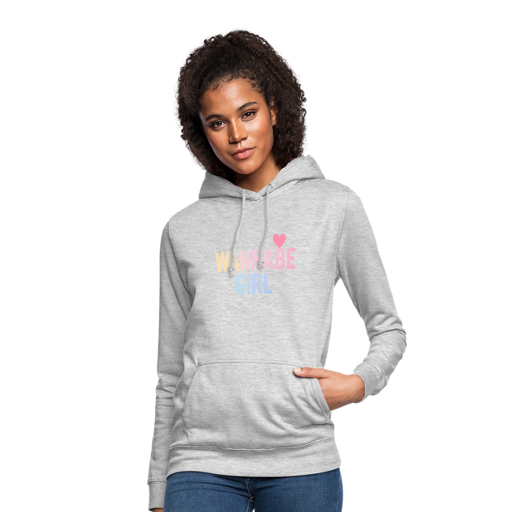 Frauen Hoodie "Wannabe Girl" - Hellgrau meliert