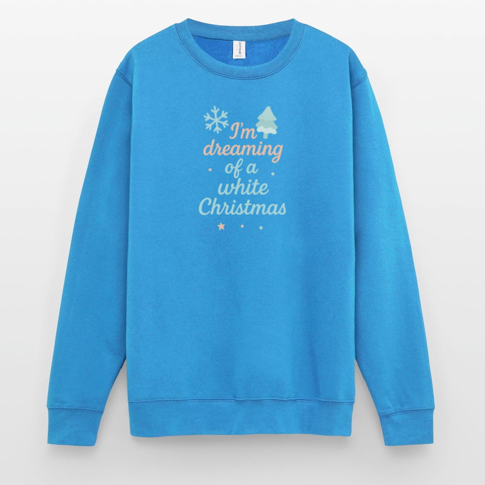 Unisex Pullover "White Christmas" - Meeresblau