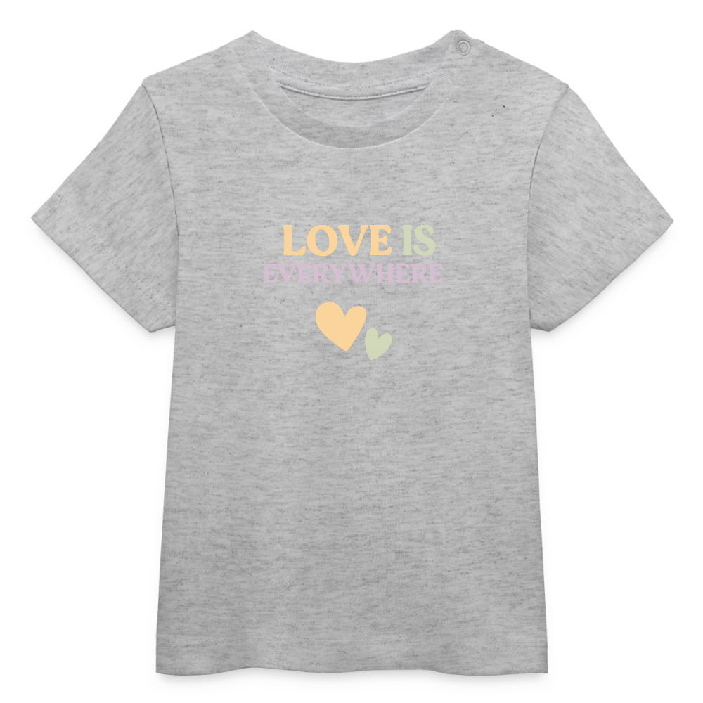 Baby Bio-T-Shirt "Love is everywhere" - Grau meliert
