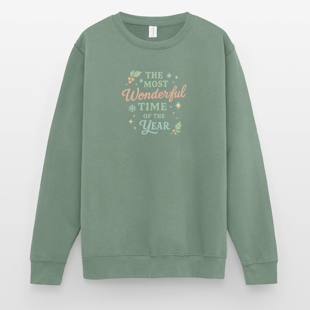 Unisex Pullover "The Most Wonderful Time" - Graugrün