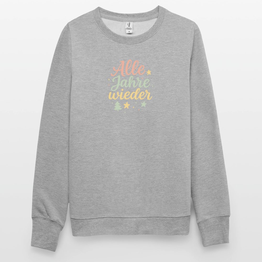 Unisex Pullover "Alle Jahre wieder" - Weißgrau meliert
