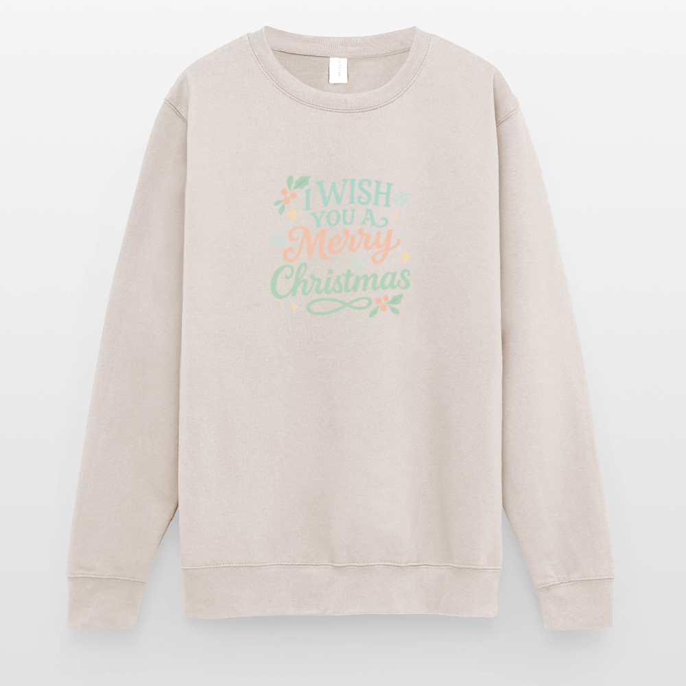 Unisex Pullover "I wish you a Merry Christmas" - Sand