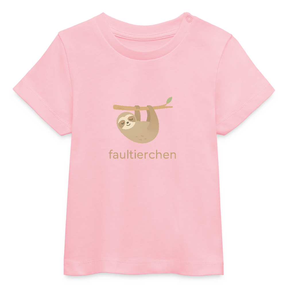 Baby Bio-T-Shirt "Faultier" - Hellrosa
