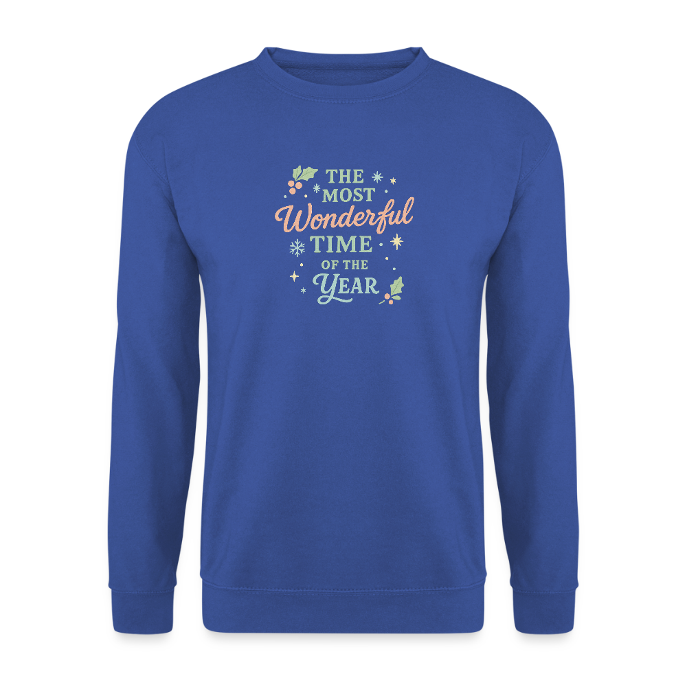 Unisex Pullover "The Most Wonderful Time" - Royalblau