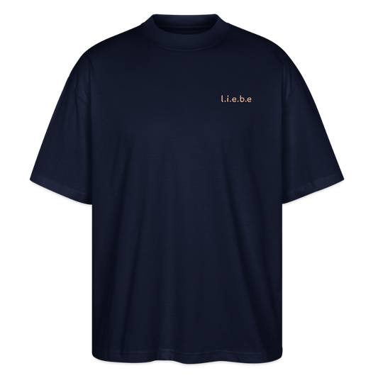 Oversized Shirt "l.i.e.b.e" - Navy