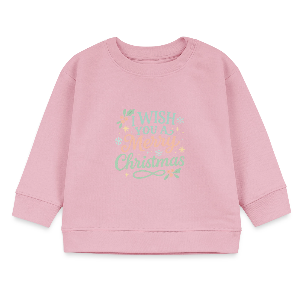 Kids Bio-Sweatshirt "I wish you a merry christmas" - Hellrosa