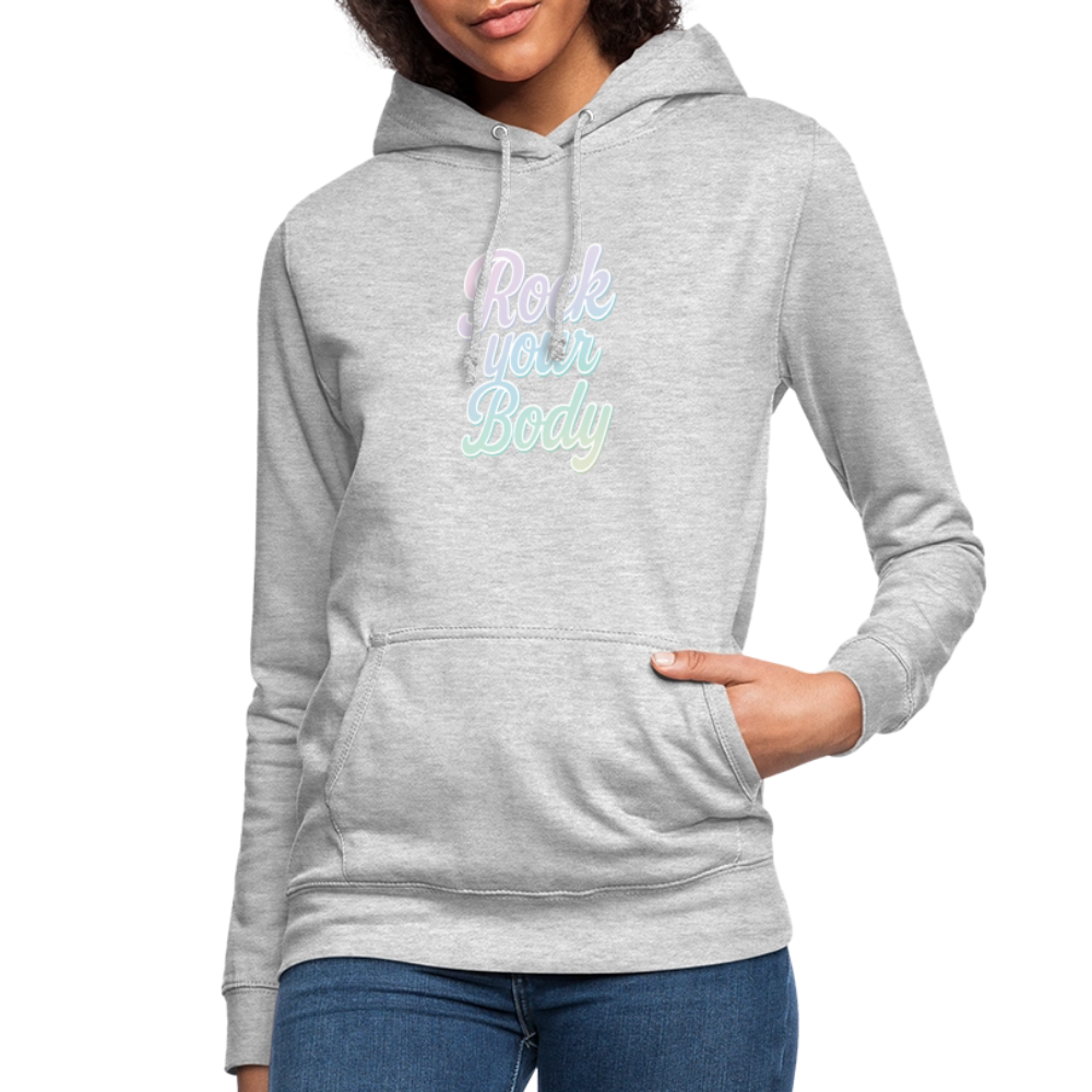 Frauen Hoodie "Rock your Body" - Hellgrau meliert