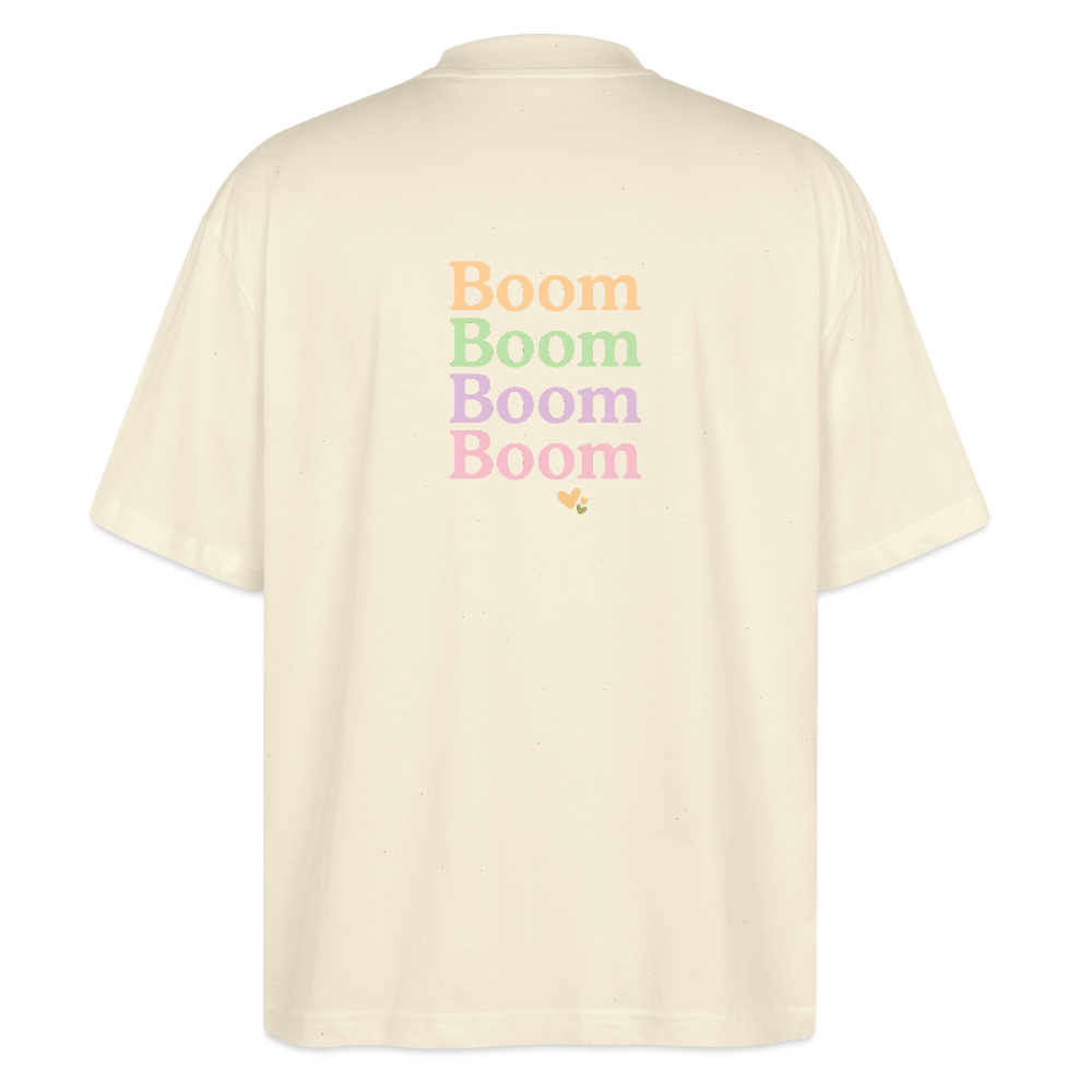 Oversized Shirt "Boom Boom Boom Boom" - Weißgrau