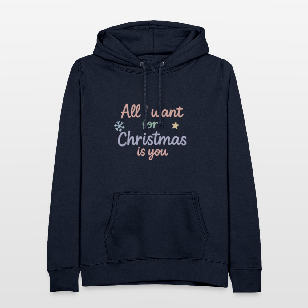 Frauen Hoodie "All I want for Christmas" - Navy