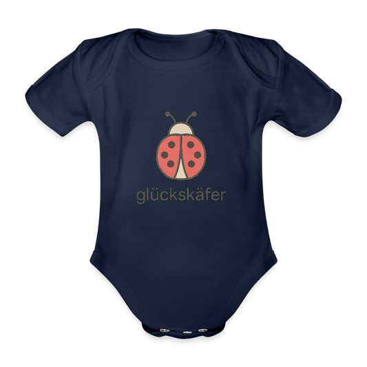 Baby Bio-Kurzarm-Body "Käfer" - Dunkelnavy