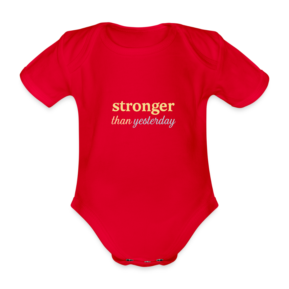 Baby Bio-Kurzarm-Body "stronger" - Rot