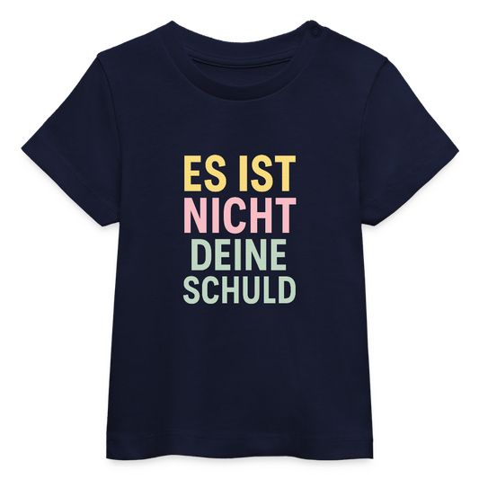 Baby Bio-T-Shirt "deine Schuld" - Navy