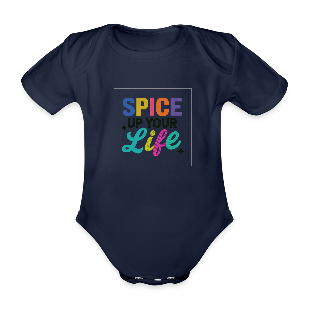 Baby Bio-Kurzarm-Body "spice up your life" - Dunkelnavy