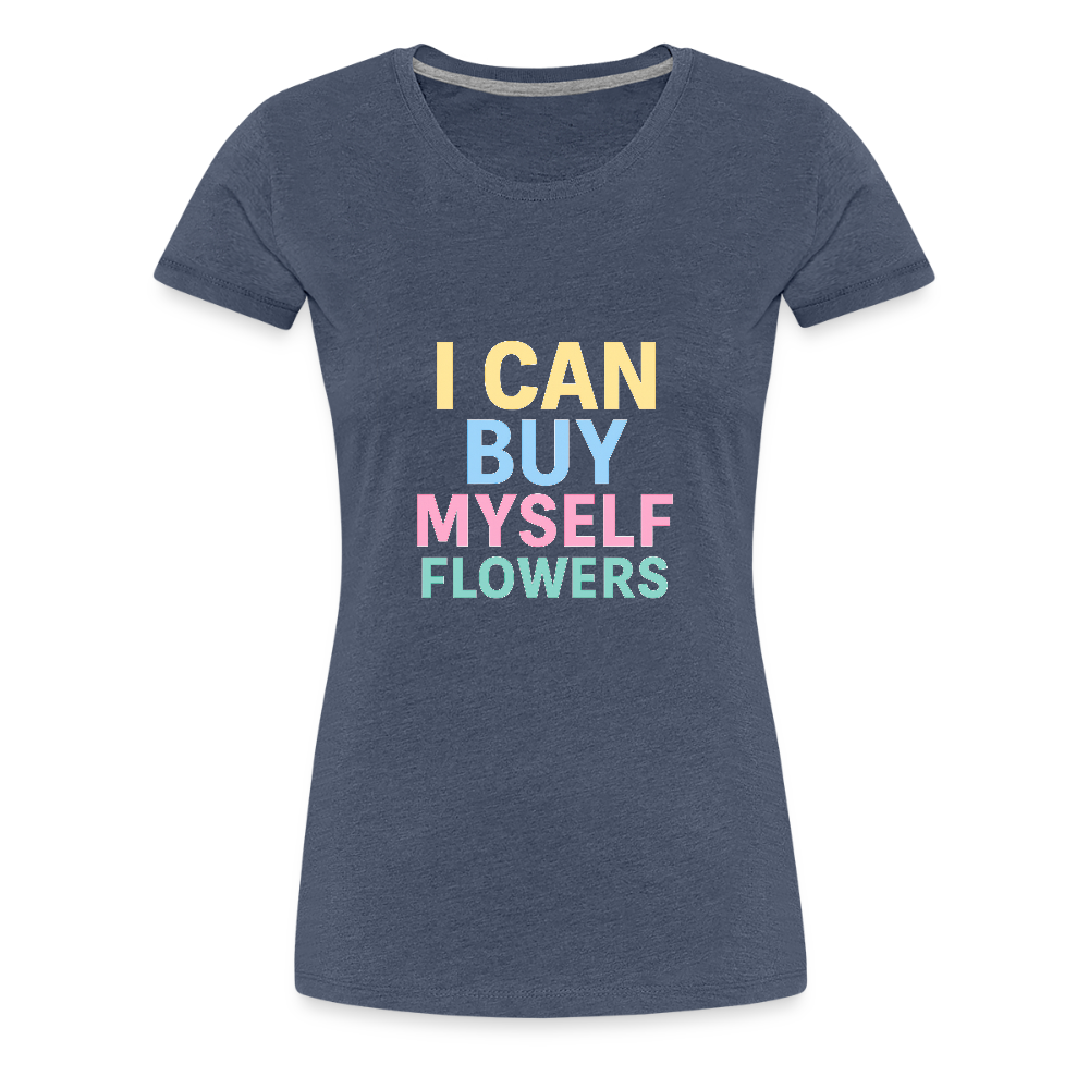 Frauen Premium T-Shirt "Flowers" - Blau meliert