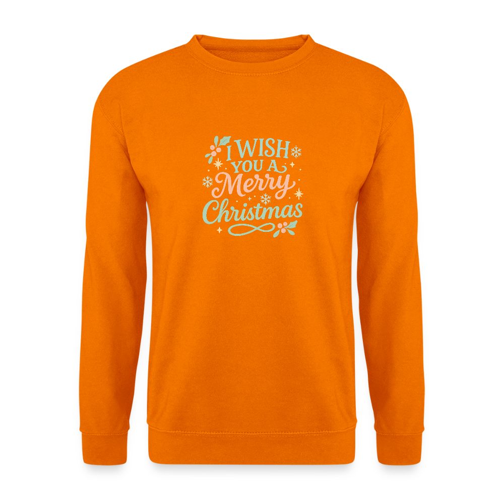 Unisex Pullover "I wish you a Merry Christmas" - Orange
