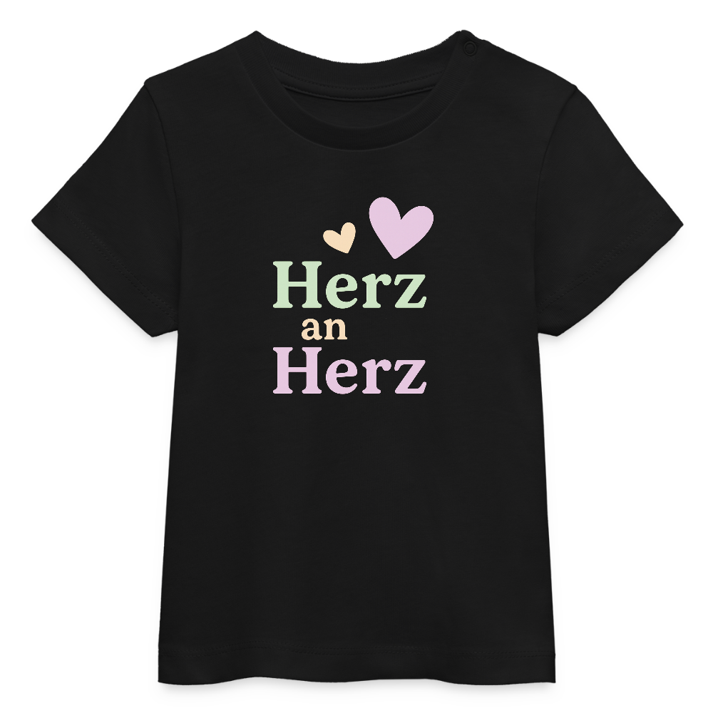 Baby Bio-T-Shirt "Herz an Herz" - Schwarz