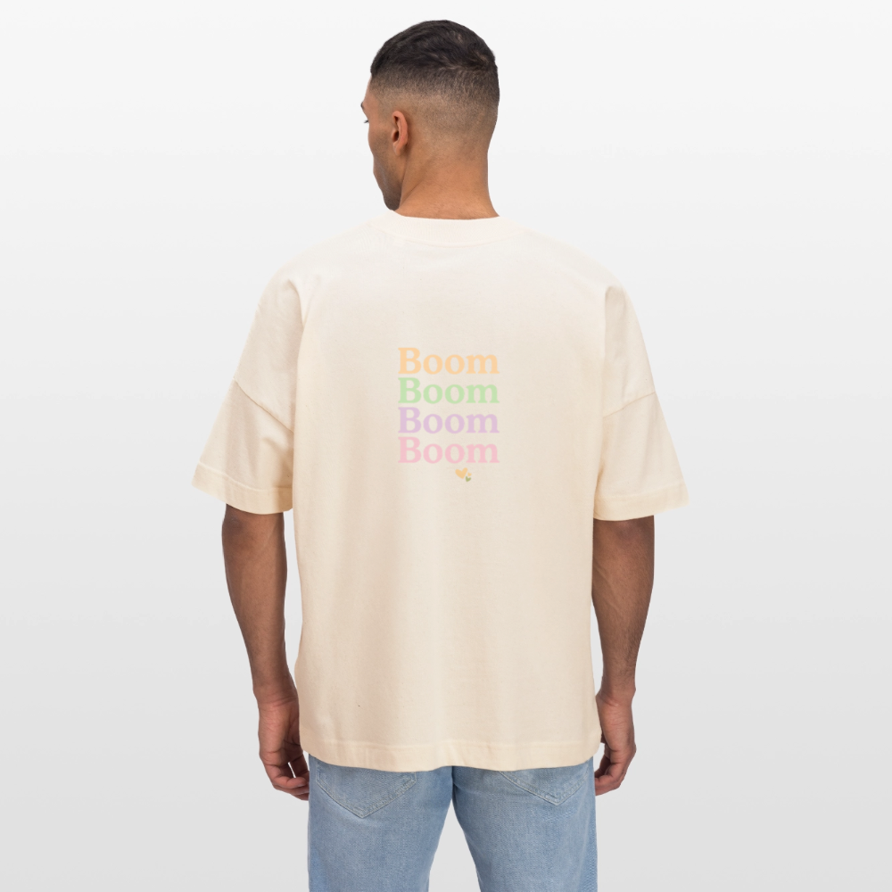 Oversized Shirt "Boom Boom Boom Boom" - Weißgrau